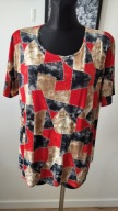 Włoska bluzka damska 44 wyrazisty efektowny wzór uciągliwa 2XL viskoza