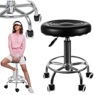 HOKER BAROWY STOŁEK FRYZJERSKI SOLIDNY TABORET KOSMETYCZNY KRZESŁO OBROTOWE