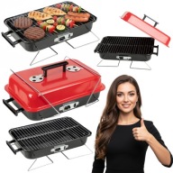 GRILL WĘGLOWY OGRODOWY PRZENOŚNY MAŁY Z POKRYWĄ TURYSTYCZNY BBQ WALIZKA
