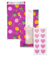 TOREBKI PAPIEROWE CUKIERKI SŁODYCZE NAKLEJKI 10SZT