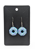 Kolczyki Pączki Donuty Niebieskie dla kobiet dzieci na imprezę urodziny