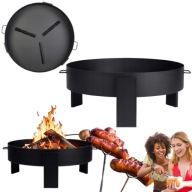 PALENISKO OGRODOWE PRZENOŚNE Z UCHWYTAMI DUŻE STALOWE GRILL RUSZT 80CM