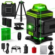 Poziomica laserowa 4D 360 16 linii zielony laser 2x aku LCD