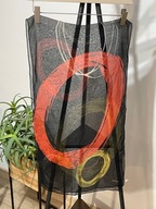 T Szalik Planet Francja 100% jedwab czerń artystyczne koła