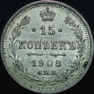 15 Kopiejek 1908 - około mennicze - ROSJA