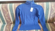BOLERO bluzka dzianina golf sweter M/L NIEBIESKI wiskoza nowy metka
