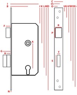 Zamek bramowy JANIA 90/63 WKŁADKA LEWY Z111