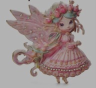 Broszka w barokowym stylu,pastelowa wróżka,elf