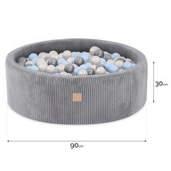 SUCHY BASEN Z KULKAMI 90X30 PIANKOWY SZARY SZTRUKS 200 PIŁEK MISIOO