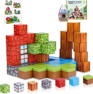 KLOCKI MAGNETYCZNE 64 EL. ZESTAW KONSTRUKCYJNY EDUKACYJNE DLA DZIECI