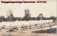824A ŻOŁNIERZE JEŃCY WOJENNI OBÓZ BARANOWICZE 1916 WOŁYŃ KUK AUSTRO-WĘGRY