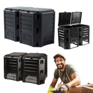 KOMPOSTOWNIK OGRODOWY 2 KOMOROWY DUŻY MODUŁOWY NA ODPADY NAWÓZ MROZOODPORNY