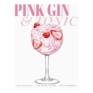 Plakat „Pink Gin & Tonic" – Elegancki Plakat do Kuchni i Baru