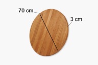 Blat dębowy drewniany okrągły średnica 70 cm