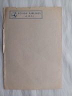 POLSKIE LINIE LOTNICZE LOT stara KARTKA Z NOTESU Z REKLAMĄ