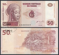 BNB - KONGO 50 Franków 2000 K # seria jednoliterowa # P91Aa # UNC
