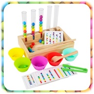 UKŁADANKA MONTESSORI 81 EL – DREWNIANE KULKI SORTER SENSORYCZNY EDUKACYJNY