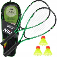 ZESTAW RAKIETY + LOTKI DO GRY W SPEEDMINTONA BADMINTONA CROSSMINTONA NILS