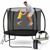 TRAMPOLINA Z SIATKĄ OCHRONNĄ I DRABINĄ SOLIDNA BEZPIECZNA OGRODOWA DUŻA