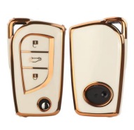 Biało-złote etui kluczyk TOYOTA Auris Avensis Yaris Aygo RAV4 3 przyciski