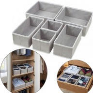 ORGANIZER NA BIELIZNĘ DO SZUFLADY SZAFY SKARPETKI MODUŁOWY ZESTAW 6 SZTUK