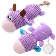 Zabawka Dla PSA FIOLETOWA Krowa GRYZAK z Piszczałką WYTRZYMAŁA MOCNA