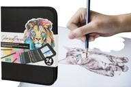 ZESTAW PLASTYCZNY – KREDKI OŁÓWKI GUMKA TEMPERÓWKA BLOK W ZAMYKANYM ETUI