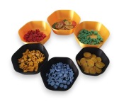 Pojemniki na żetony, znaczniki, zasoby - zestaw 6 szt.