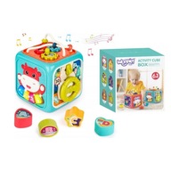 SORTER UKŁADANKA KOSTKA SENSORYCZNA KLOCKI EDUKACYJNA MONTESSORI 6w1 WOOPIE