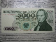BANKNOT PRL 5000 ZŁOTYCH 1982 ROK FRYDERYK CHOPIN