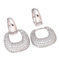 83792 KOLCZYKI PLATYNOWANE 2W1 25/18 MM eleganckie z cyrkoniami