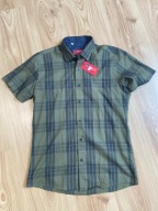 KOSZULA SLIM FIT W KRATKĘ MODNĄ KHAKI NOWA z METKĄ EXTRA Roz. 168/172