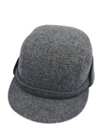 Kaszkiet Męski Klasyczny Wełniany Flauszowy z podszewką Ciepły Szary 60cm