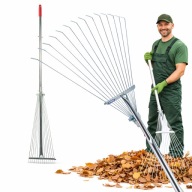 GRABIE DO LIŚCI TRAWY WACHLARZOWE DRUCIANE OGRODOWE METALOWE REGULOWANE