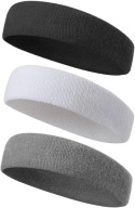 ZESTAW OPASKA SPORTOWA NA CZOŁO GŁOWĘ OPASKI 3 SZTUKI DO ĆWICZENIA FROTKA
