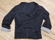 czarna marynarka M z mankietami w paski