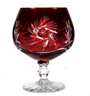Rubinowe KRYSZTAŁOWE Kieliszki do Koniaku Z.250 ml Mł. Szlifowane Polskie