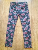 C&A HERE&THERE spodnie jeansy w róże 158 cm