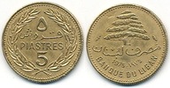 Liban 5 Piastres - 1975r ... Monety