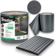TAŚMA OGRODZENIOWA OGRODOWA WYTRZYMAŁA BEZPIECZNA Bradas 19 cm x 35 m szara