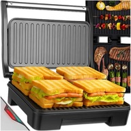 OPIEKACZ TOSTER GRILL DO KANAPEK PANINI ELEKTRYCZNY ROZKŁADANY MOCNY 1000W