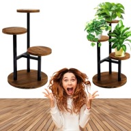 KWIETNIK METALOWY STOJĄCY LOFT STOJAK NA KWIATY CZARNY RENEW FORCE 54CM