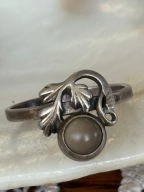 Warmet Pierścionek obrączka stary srebrny kamień agat