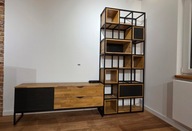 ARIZONA II - Regał Loft Nowoczesny DĄB do Salonu Pokoju x2 dostawa ok 6tyg