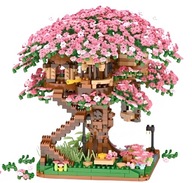 Klocki drzewo bonsai japońskie do układania natura kwiat wiśni orchidea