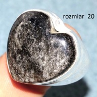 Pierścionek Silverv Obsydian R 20