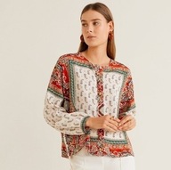 M ANGO PIĘKNA BLUZKA WZÓR PAISLEY BUFIASTY RĘKAW WISKOZA LEJĄCA XL