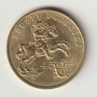 Polska 2 zlote 2008 450 lat poczty Polskiej