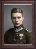 Obraz Jerzy Sosnowski portret w drewnianej ramie ze szkłem