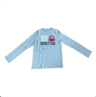 Bluzka z długim rękawem szara United Colors of Benetton chłopiec